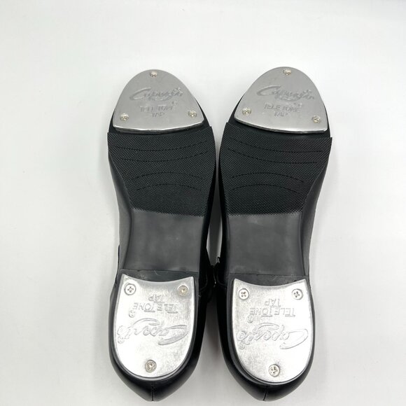 6.5W 6.5 WIDE WIDTH Capezio Women's 3800 Black Leather Mary Jane Dance Tap Shoes - Picture 9 of 13